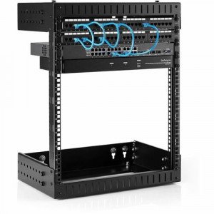 StarTech.com 2-Post 12U Heavy-Duty Wall Mount Network Rack, 19" Open Frame Server Rack with Adjustable Depth,