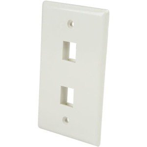 WHITE UNIVERSAL WALL PLATE DUALOUTLET RJ45