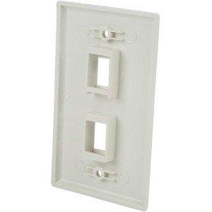 WHITE UNIVERSAL WALL PLATE DUALOUTLET RJ45