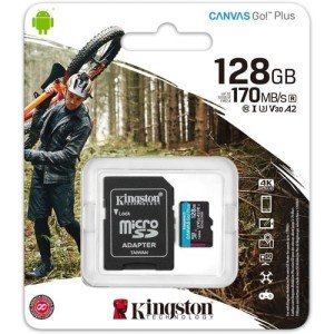 128GB MICROSDXC CANVAS GO PLUS 170R A2 U3 V30 CARD + ADP