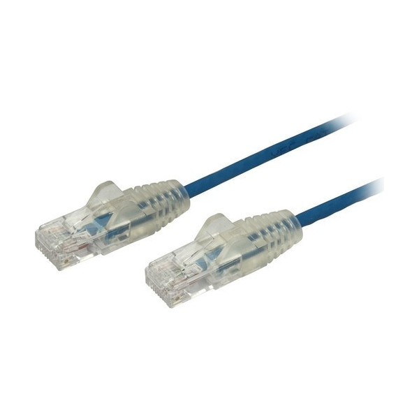 StarTech.com 10 ft CAT6 Cable - Slim CAT6 Patch Cord - Blue Snagless RJ45 Connectors