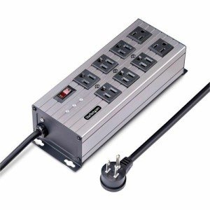 8-PORT INDUSTRIAL POWER STRIP - SURGE PROTECTION MOUNTABLE PDU