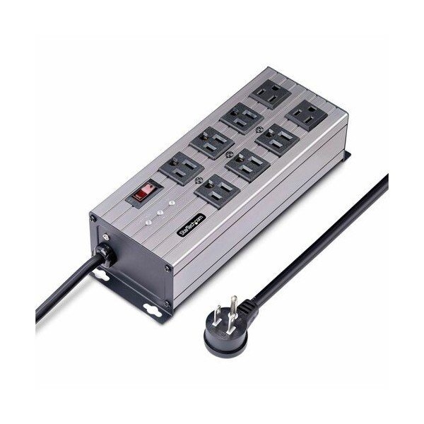 8-PORT INDUSTRIAL POWER STRIP - SURGE PROTECTION MOUNTABLE PDU