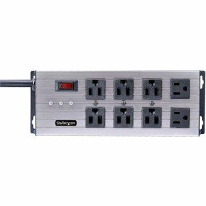 8-PORT INDUSTRIAL POWER STRIP - SURGE PROTECTION MOUNTABLE PDU