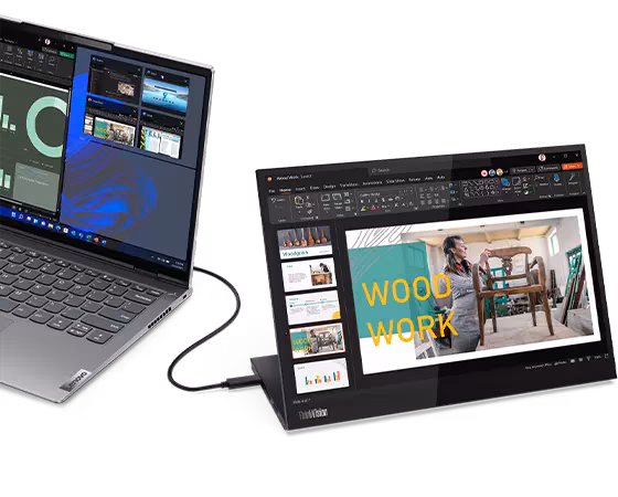 Lenovo M14D 14-Inch Type-C Portable Monitor D22140MX0, Full HD, Anti-Glare, Adjustable Stand
